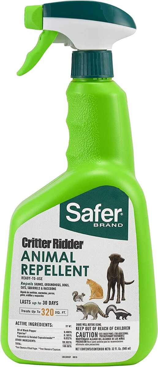 Safer Brand Critter Ridder Animal Repellent Ready-to-Use Spray-24 oz (#5935)