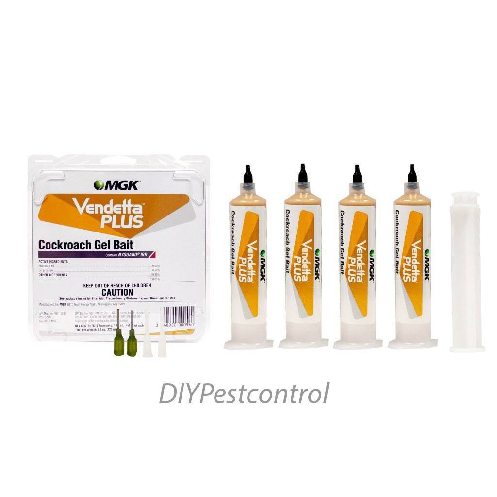 Roach Killer Cockroach Gel Bait TWO Tubes with Plunger and Tip one box