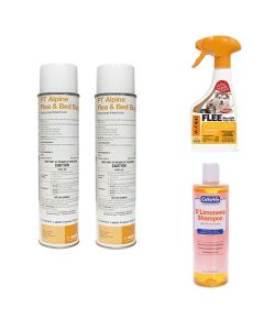 PT Alpine Flea and BedBug (2 Cans-20 oz each) + Davis D'Limonene Shampoo -12 oz + Martin's Flee IGR Trigger Spray-16 iz