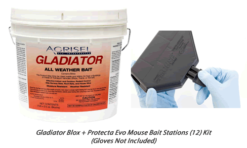 Gladiator Blox + Protecta Evo Mouse Bait Stations (6) + 1 Key