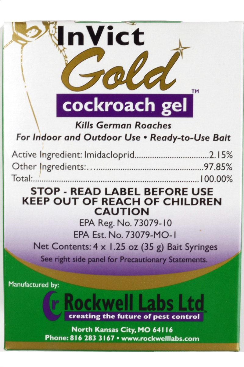 InVict Gold Roach Gel - 1 Box (4 Syringes x 35g)