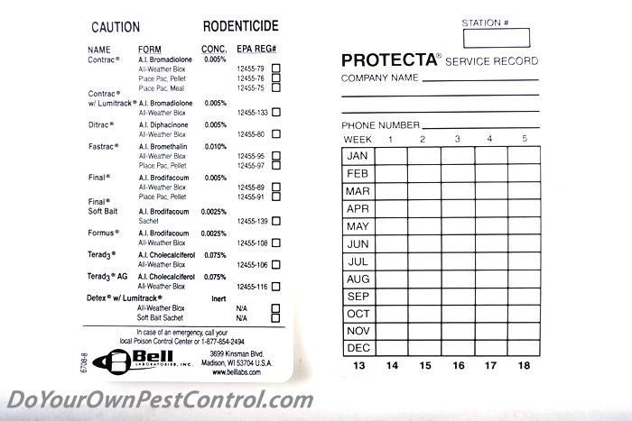 Protecta Service Cards Pk 100     